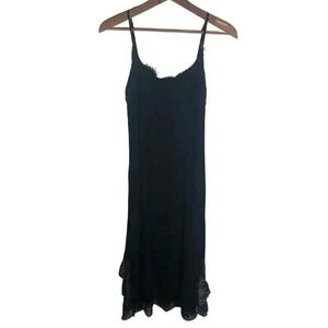 Bardot Black Shift Slip Midi Dress Lace Women's Size 6